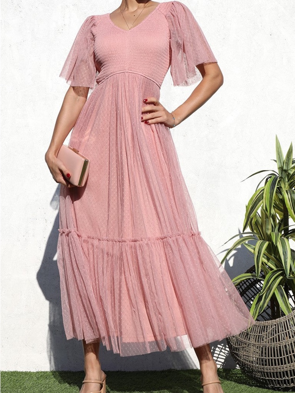 Boutique Dress Day Pink Maxi Dress